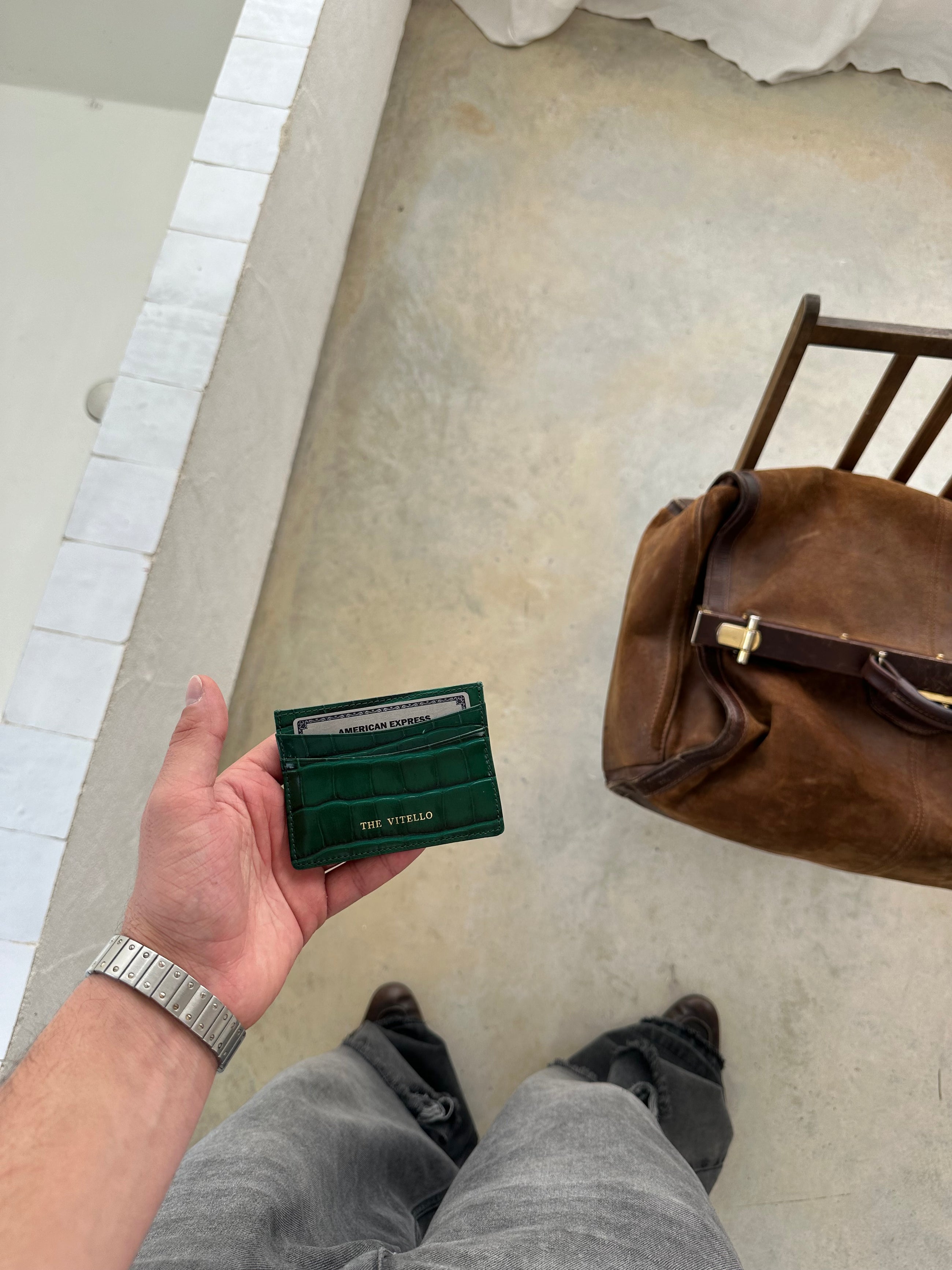 Green Leather Cardholder