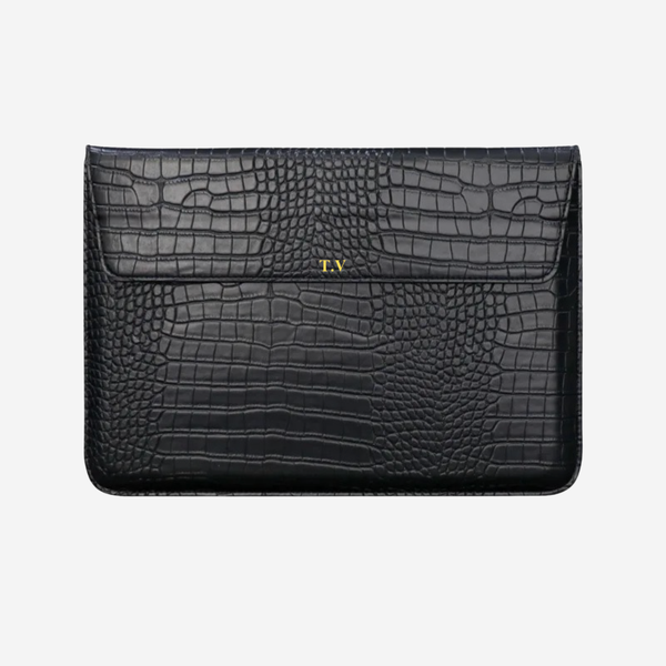 Croco Computer Case - Black Croco Case | TheVitello