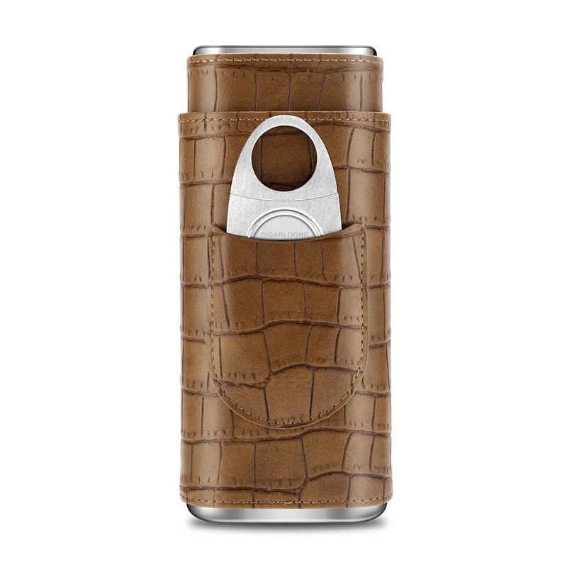 Cigar Case Brown Croco