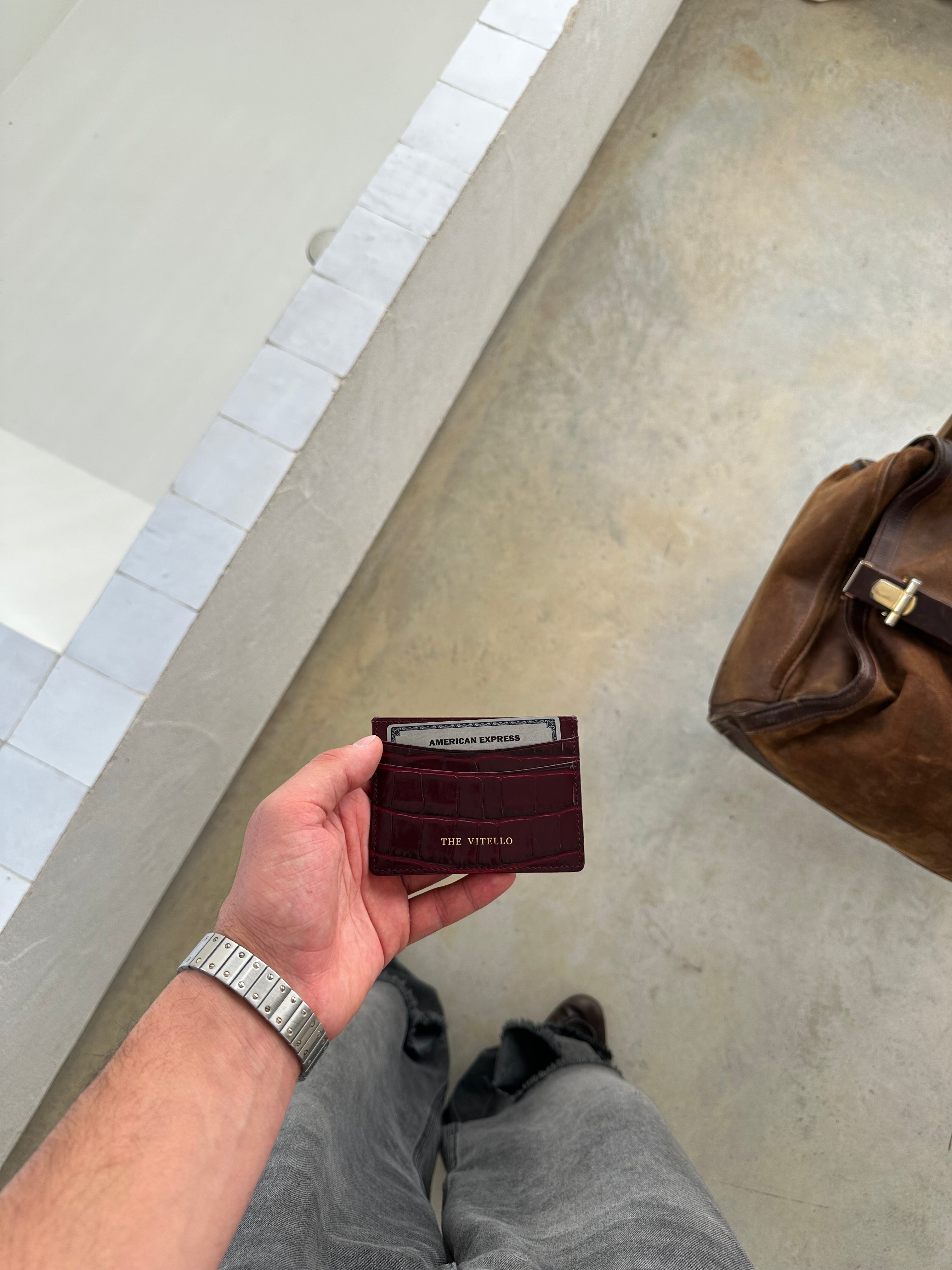 Croco Leather Cardholder - Luxury Accessories | TheVitello