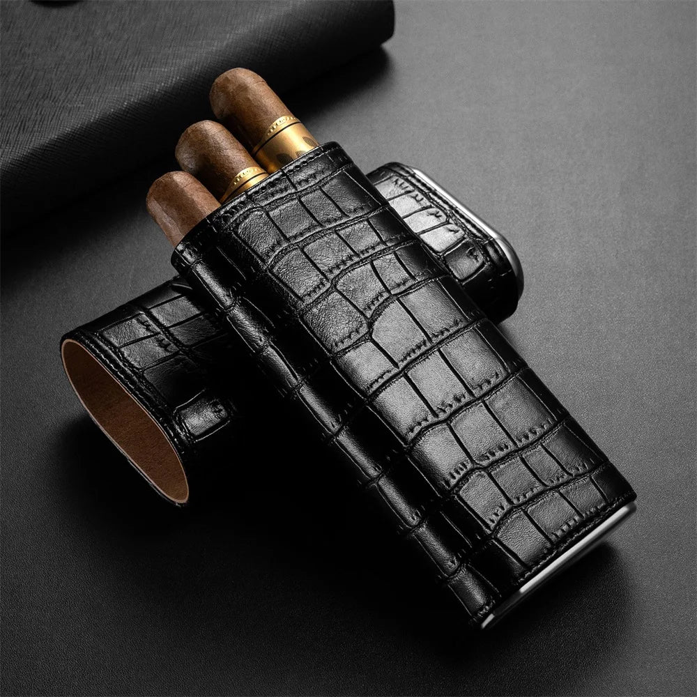 Cigar Case Black Croco