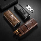 Cigar Case Brown Croco